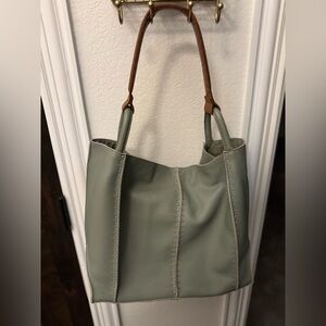 The Sak Green and Brown Tote Bag